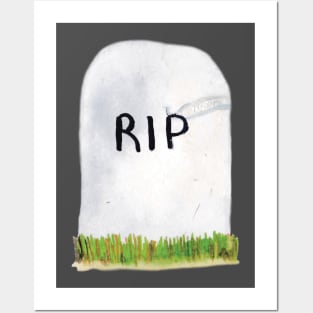 Watercolor Gravestone Posters and Art